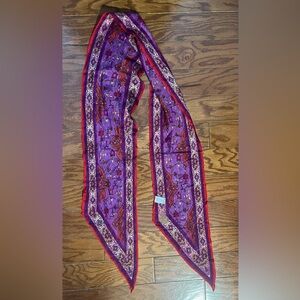 VTG 80s Oscar de la Renta 100% Silk Scarf - Long & Narrow, 64” x 7”